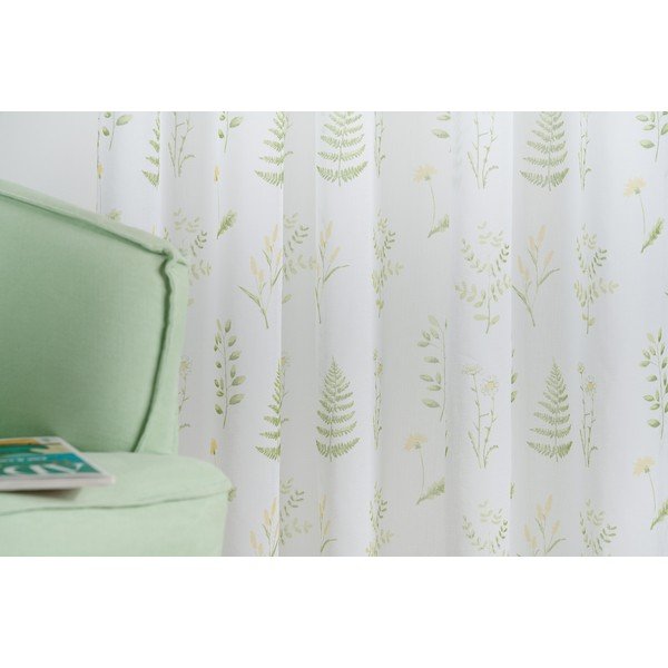 Fehér-zöld fényáteresztő függöny 140x245 cm Caledonia – Mendola Fabrics-image-3