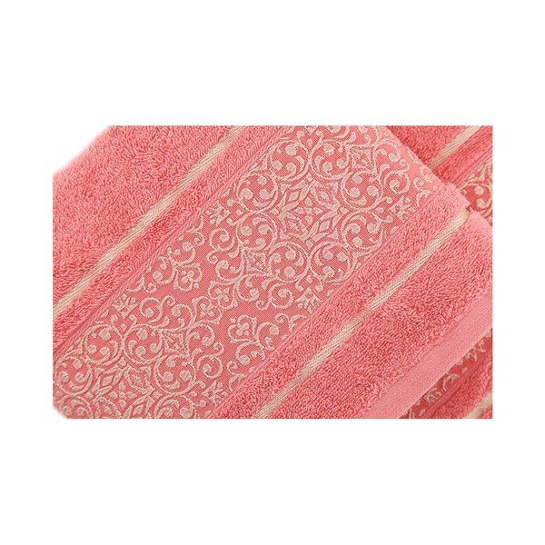 Fance 2 részes rózsaszín kéztörlő szett, 50 x 90 cm-image-1