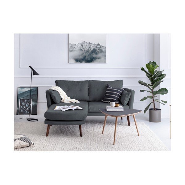 Elena szürke háromszemélyes kanapé, fekvőfotellel a bal oldalon - Mazzini Sofas-image-2