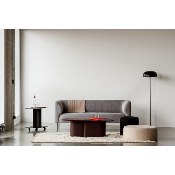 Borvörös dohányzóasztal tölgyfa dekoros asztallappal 50x115 cm Looi – noo.ma-image-3