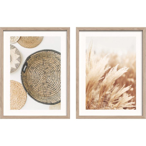 Nyomtatott keretezett kép szett 2 db-os 30x40 cm Full Beige – Styler