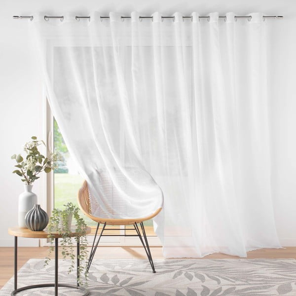Fehér voile fényáteresztő függöny 400x240 cm Lissea – douceur d'intérieur-image-4
