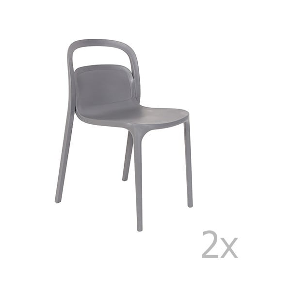 Rex 2 részes szürke szék szett - White Label