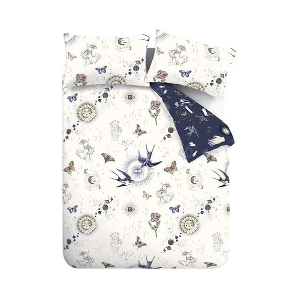 Kék-krémszínű kétszemélyes ágyneműhuzat 200x200 cm Astrology – Sassy B