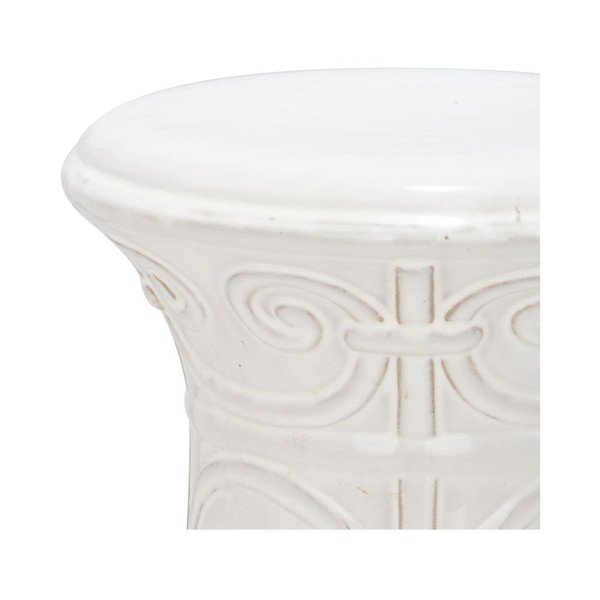 Imperial fehér kültéri kerámia tárolóasztal, ø 30 cm - Safavieh-image-1