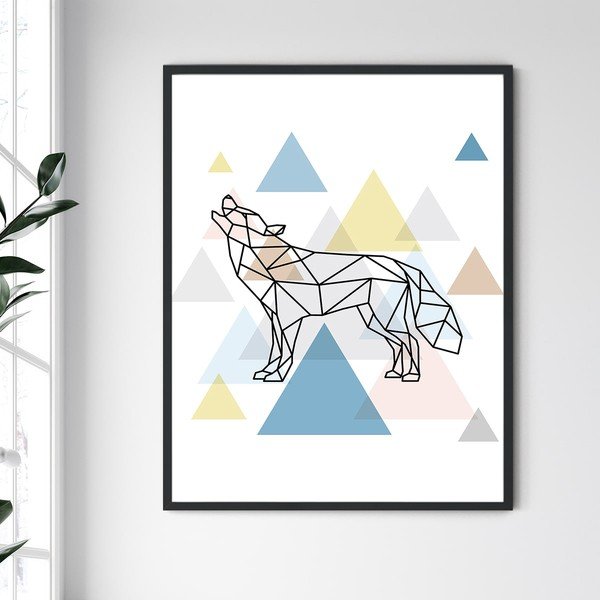 Wolf III keretezett kép, 30 x 40 cm - North Carolina Frame