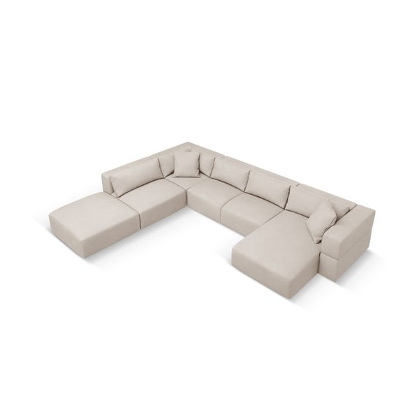Bézs sarokkanapé (bal oldali-"U" alakú) Esther – Milo Casa-image-2