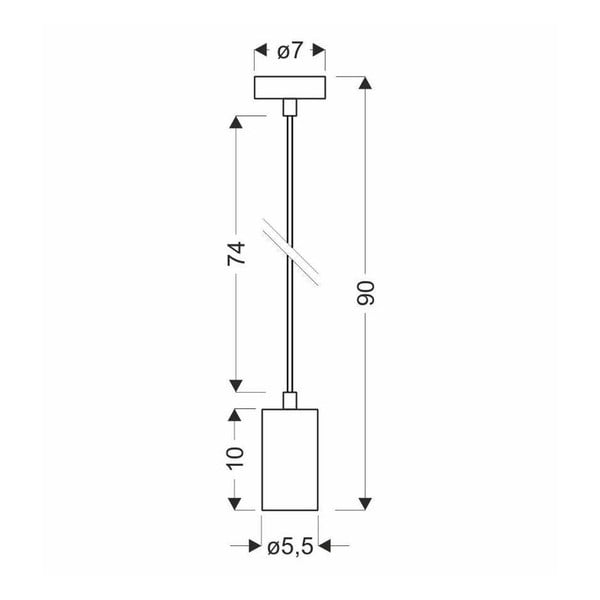 Fekete függőlámpa fém búrával ø 7 cm Tubo – Candellux Lighting-image-2