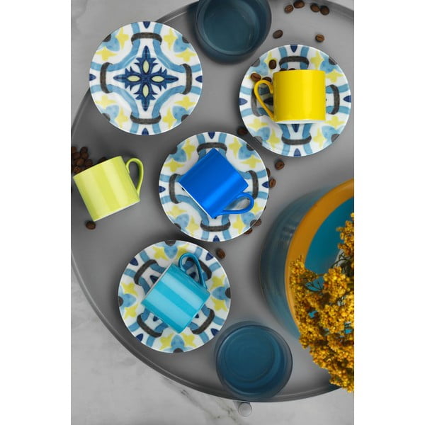 Geometric 4 db csésze csészealjakkal, 90 ml - Kütahya Porselen-image-1