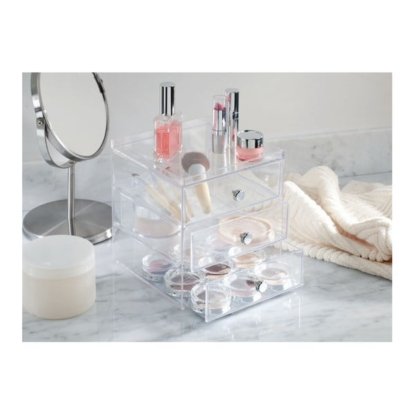 Drawers átlátszó kozmetikai rendszerező, magasság 18 cm - iDesign-image-1