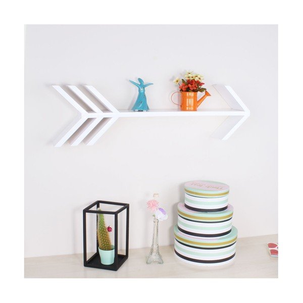 Fleche L fehér fa fali polc - North Carolina Scandinavian Home Decors