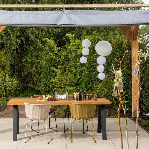 Bézs műrattan kerti szék szett 2 db-os Wings – WOOOD-image-1