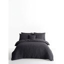 Antracitszürke egyszemélyes renforcé pamut ágyneműhuzat 140x200 cm Waffle Striped – Mila Home Luxury