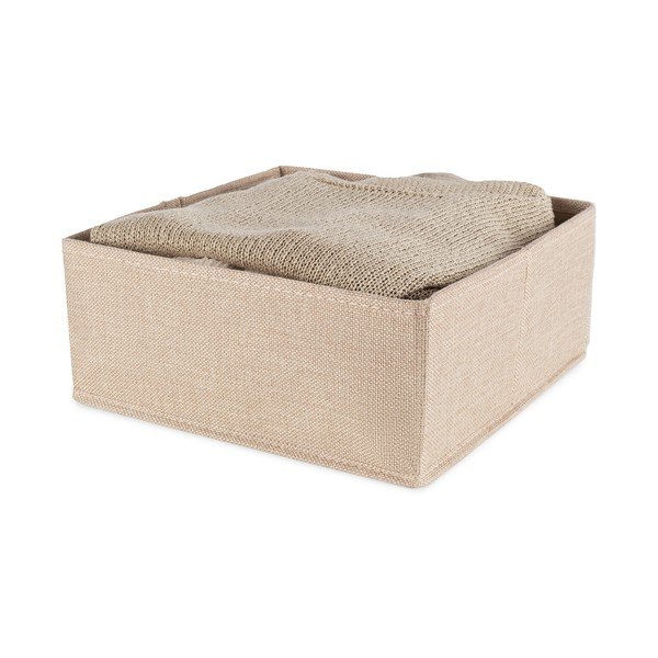Bézs textil tárolódoboz 28x12x12 cm Sandy – Compactor-image-2