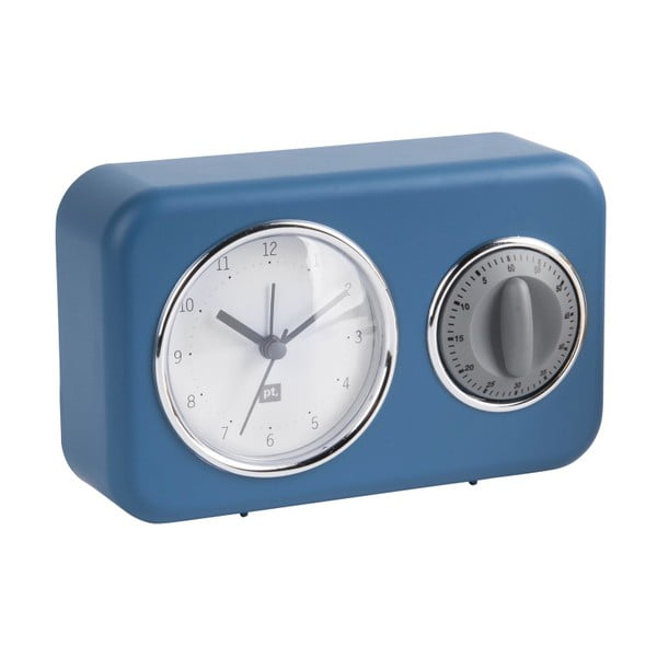 Nostalgia kék asztali óra konyhai időmérővel - PT LIVING
