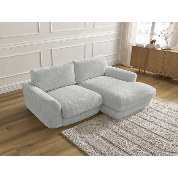 Világosszürke zsenília sarokkanapé (jobb oldali-heverő résszel) Leonore – Bobochic Paris-image-3