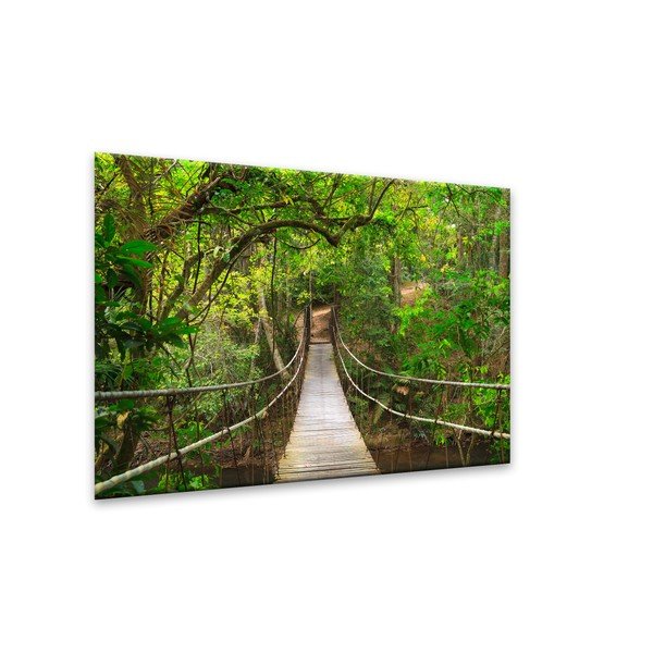 Glas Nature Forest Bridge kép, 80 x 120 cm - Styler-image-1