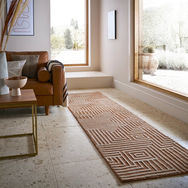 Terrakotta színű futószőnyeg 80x300 cm Kylo – Flair Rugs-image-2