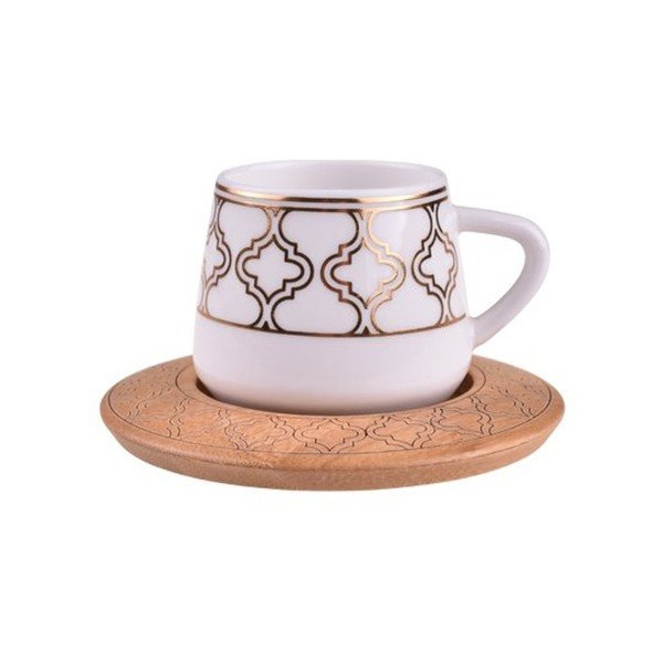 Hanedan 6 részes porcelán bögre és bambusz poháralátét szett - Bambum-image-1