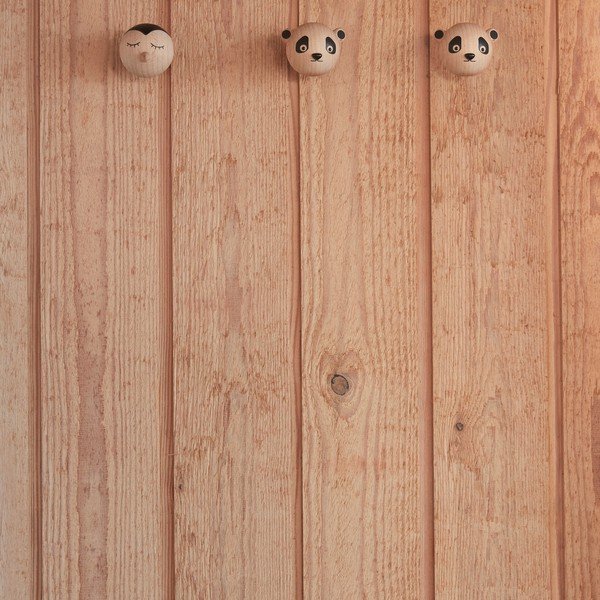 Natúr színű fali bükkfa akasztó Panda – OYOY Mini-image-2