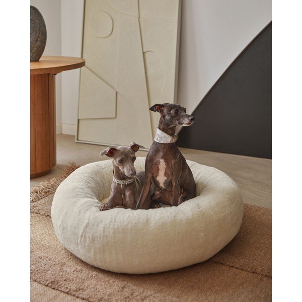 Fehér kutyafekhely ø 70 cm Woopy - Kave Home-image-1