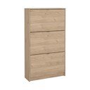 Natúr színű billenő ajtós cipőtartó tölgyfa dekorral 70x124x24 cm Shoes – Tvilum