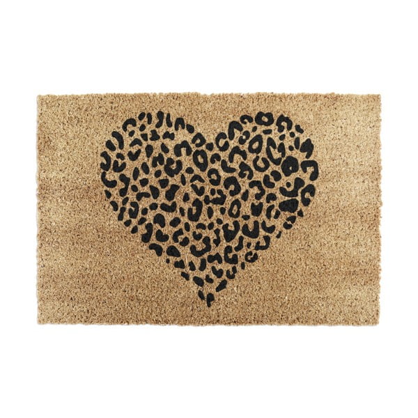 Kókuszrost lábtörlő 40x60 cm Leopard Heart – Artsy Doormats