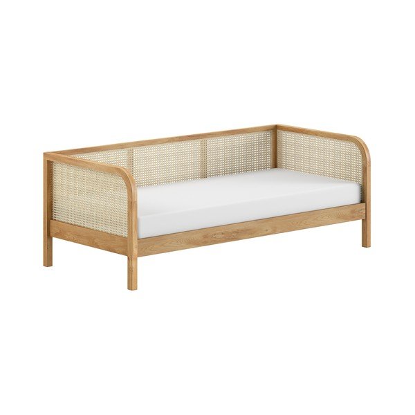 Natúr színű tölgyfa egyszemélyes ágy ágyráccsal 90x200 cm Olive Captain Rotan – Vipack