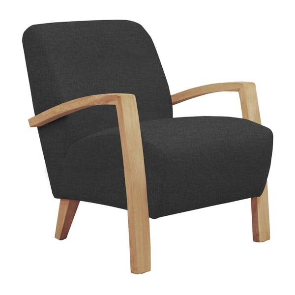 Luna sötétszürke fotel világos konstrukcióval - Windsor & Co Sofas