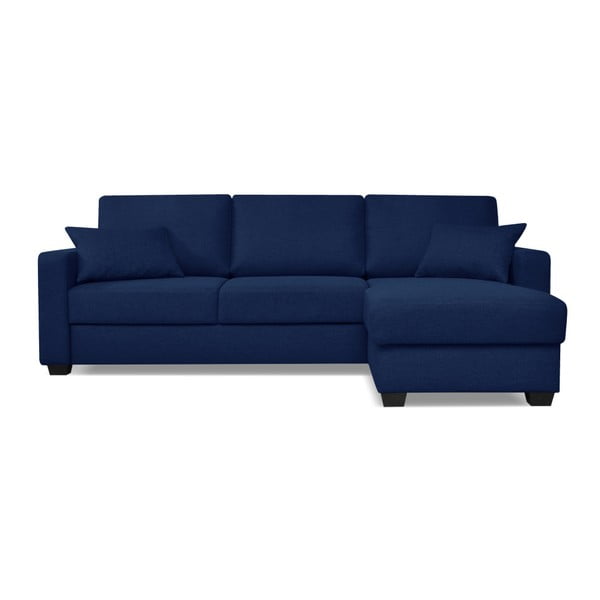 Milano kék kinyitható kanapé fekvőfotellel - Cosmopolitan design
