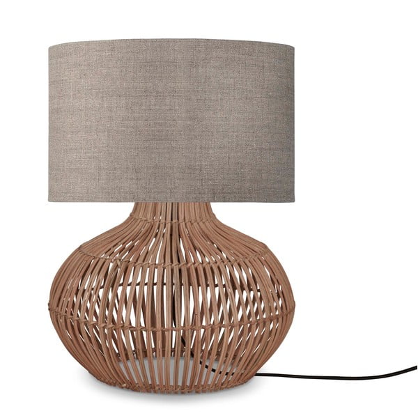 Bézs-natúr színű asztali lámpa textil búrával (magasság 48 cm) Kalahari – Good&Mojo