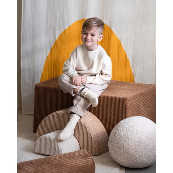 Barna kordbársony habszivacs játszótér 3 db-os magasság 37 cm 75x49 cm Rainbow Montessori – Wigiwama-image-2