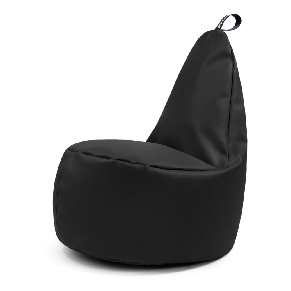 Fekete bőrutánzat babzsákfotel Lull XL  So Soft?