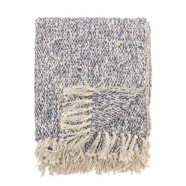 Szürkéskék lenkeverék takaró 130x160 cm Ocean – Bloomingville-image-3