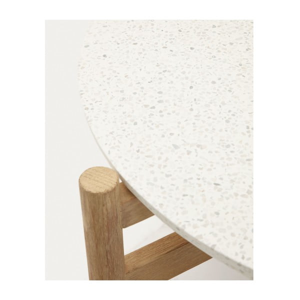 Kerek kerti dohányzóasztal terrazzo asztallappal ø 88,5 cm Pola – Kave Home-image-3
