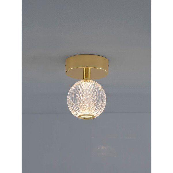 Aranyszínű alumínium LED mennyezeti lámpa akrilüveg búrával Brillante – Nova Luce-image-2