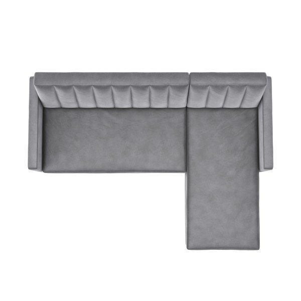 Világosszürke bársony sarokkanapé Celine – Støraa-image-2