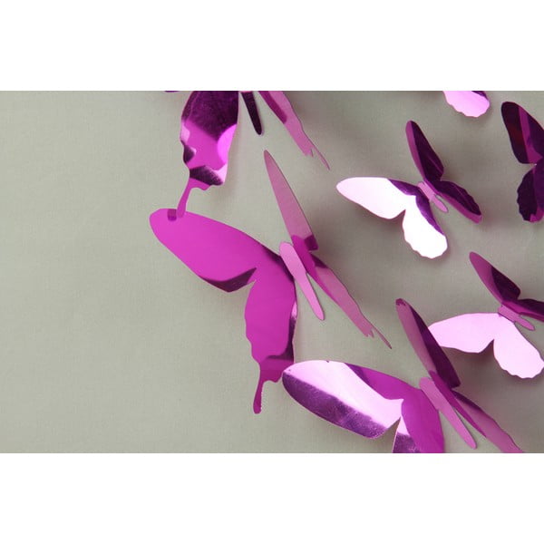 Butterflies lila 3D hatású 12 db-os falmatrica szett - Ambiance-image-3