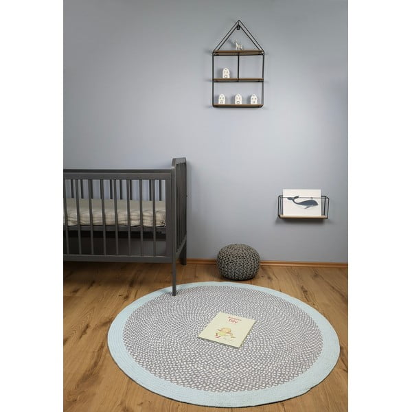 Brenda kék, kézzel készített gyerekszőnyeg, ⌀ 120 cm - Nattiot-image-1