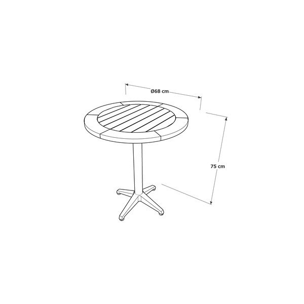 Alumínium kerek kerti étkezőasztal ø 68 cm Spring – Ezeis-image-2