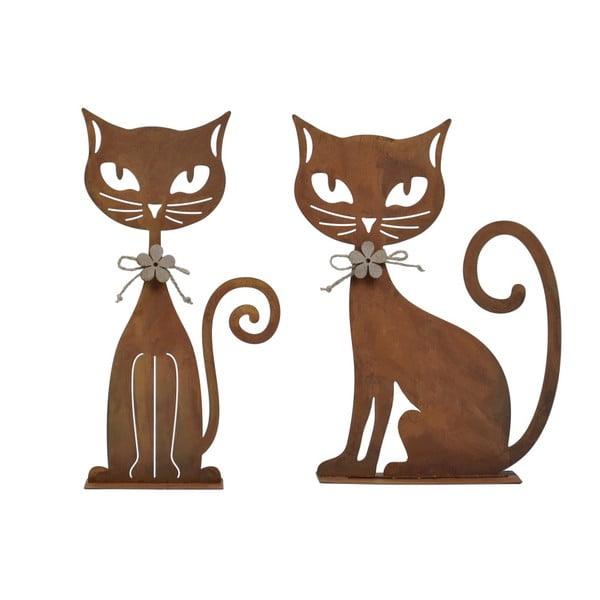 2 darabos macska formájú fém dekoráció szett, 26 x 34 cm - Ego Dekor