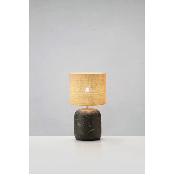 Fekete-natúr színű asztali lámpa juta búrával (magasság 32,5 cm) Montagna – Markslöjd-image-4