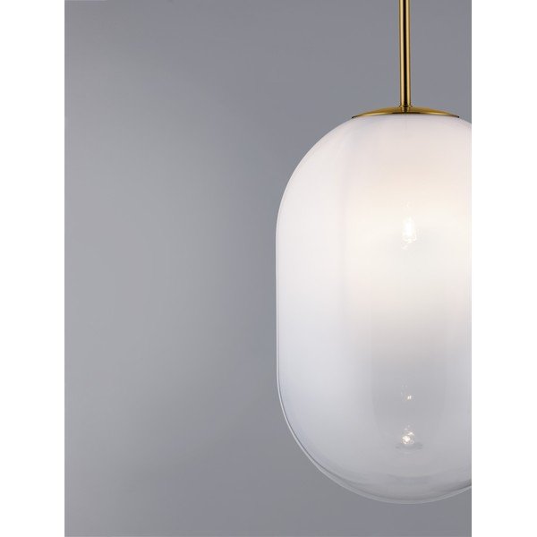 Fehér-aranyszínű üveg függőlámpa ø 24 cm Chrysi – Nova Luce-image-3