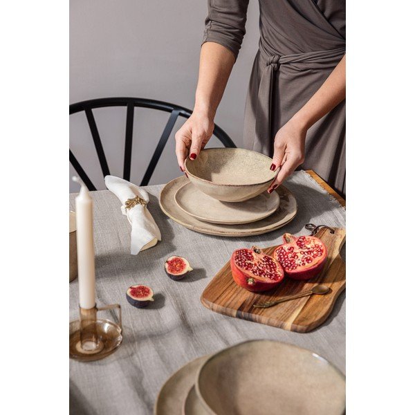 Bézs agyagkerámia étkészlet 16 db-os Glosia - Bonami Selection-image-1