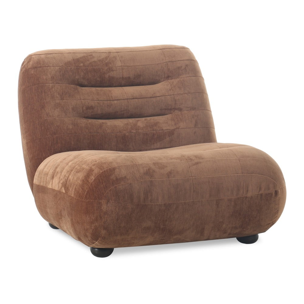 Barna bársony fotel Wyatt  Dutchbone