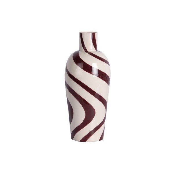 Borvörös-fehér acél váza (magasság 30 cm) Dublin Swirl – PT LIVING