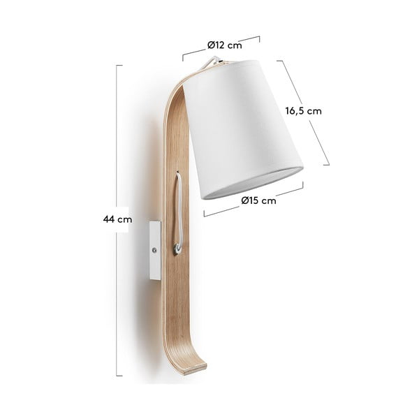 Percy fehér falilámpa - Kave Home-image-2