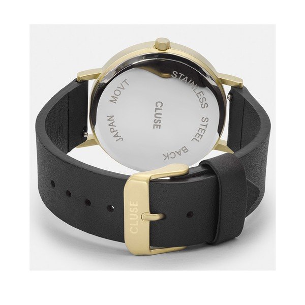 La Roche Rose női karóra fekete bőrszíjjal és márványmintás számlappal - Cluse-image-2