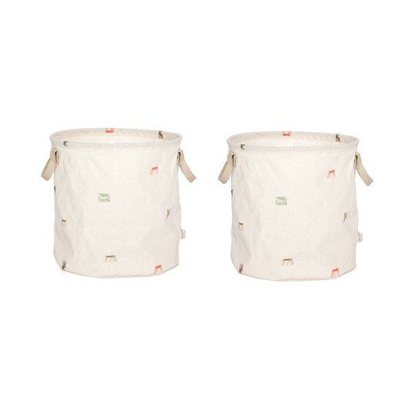 Krémszínű textil játéktároló kosár szett 2 db-os ø 32x32 cm Moira – OYOY Mini