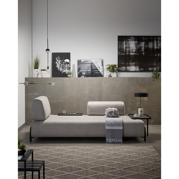 Compo bézsesszürke kanapé tárolóasztallal - Kave Home-image-1